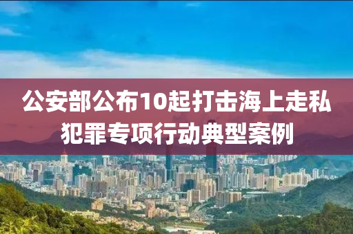 公安部公布10起打擊海上走私犯罪專項行動典型案例