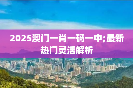 2025澳門一肖一碼一中;最新熱門靈活解析