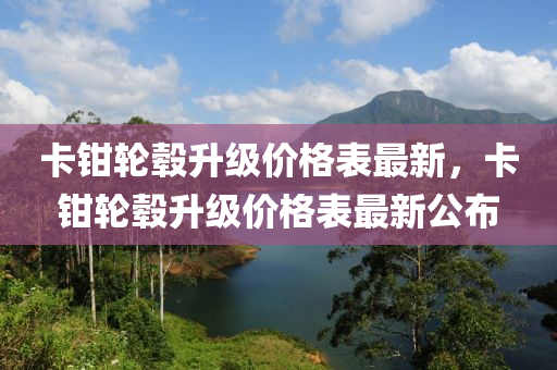 卡鉗輪轂升級價格表最新，液壓動力機械,元件制造卡鉗輪轂升級價格表最新公布