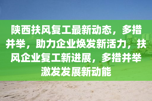 陜西扶風復工最新動態(tài)，多措并舉，助力企業(yè)煥發(fā)新活力，扶風企業(yè)復工新進展，多措并舉激發(fā)發(fā)展新動能