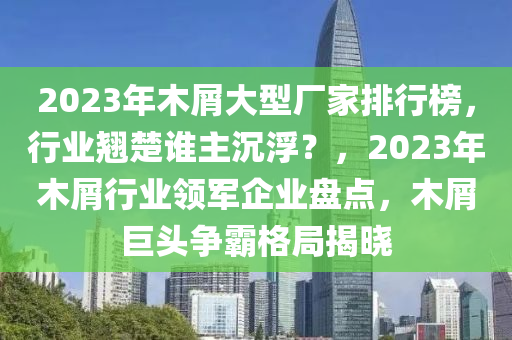 2023年木屑大型廠家排行榜，行業(yè)翹楚誰主沉??？，2023年木屑行業(yè)領(lǐng)軍企業(yè)盤點(diǎn)，木屑巨頭爭(zhēng)霸格局揭曉