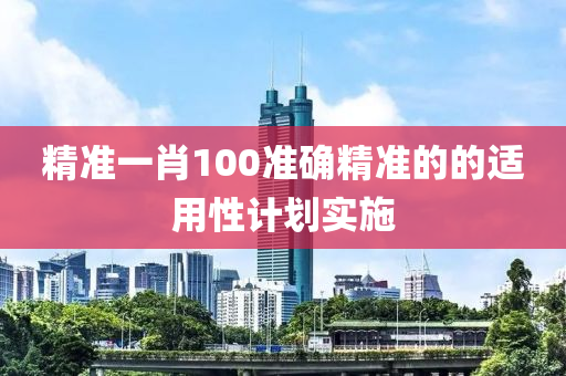 精準一肖100準確精準的的適用性計劃實施