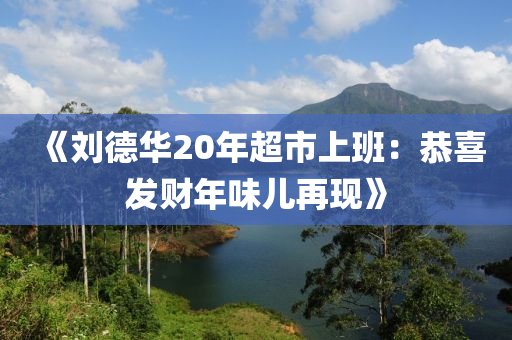 《劉德華20年超市上班：恭喜發(fā)財(cái)年味兒再現(xiàn)》液壓動力機(jī)械,元件制造