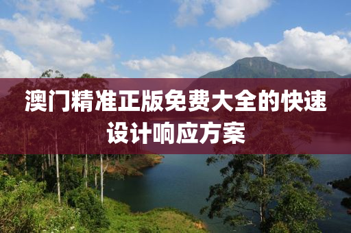 澳門精準正版免費大全的快速設計響應方案液壓動力機械,元件制造