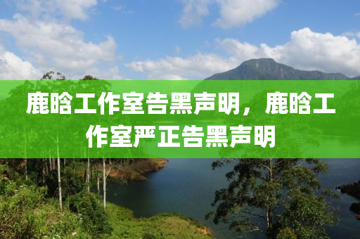 鹿晗工作室告黑聲明，鹿晗工作室嚴(yán)正告黑聲明液壓動力機(jī)械,元件制造