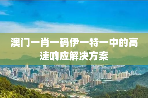 澳門一肖一碼伊一特一中的高速響應(yīng)解決方案液壓動力機械,元件制造