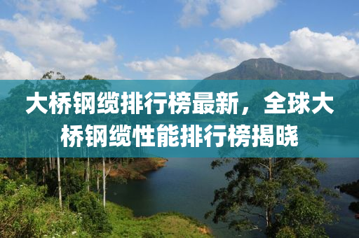 大橋鋼纜排行榜最新，全球大橋鋼纜性能排行榜揭曉液壓動力機(jī)械,元件制造