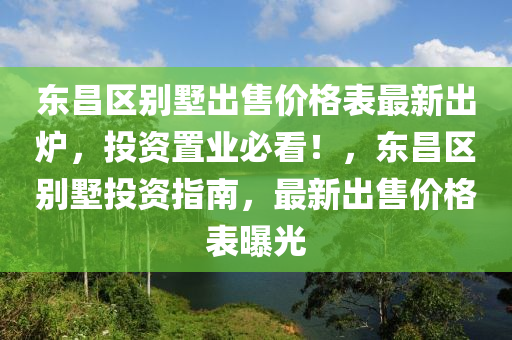 東昌區(qū)別墅出售價(jià)格表最新出爐液壓動(dòng)力機(jī)械,元件制造，投資置業(yè)必看！，東昌區(qū)別墅投資指南，最新出售價(jià)格表曝光