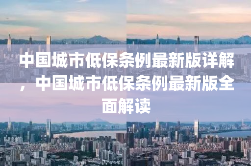 中國城市低保條例最新版詳解，中國城市液壓動力機械,元件制造低保條例最新版全面解讀