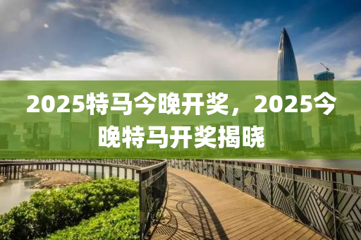 2025特馬今晚開獎，2025今晚特馬開獎揭曉液壓動力機(jī)械,元件制造