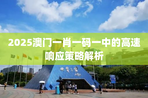 2025澳門一肖一碼一中的高速響應策略解析液壓動力機械,元件制造