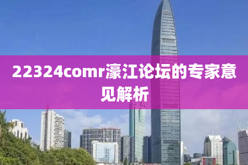 22324comr濠江論壇的專家意見解析液壓動力機械,元件制造