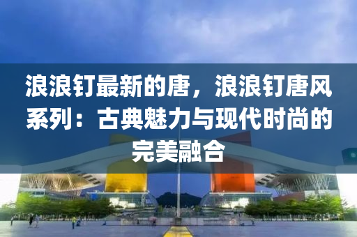 浪浪釘最新的唐，浪浪釘唐風(fēng)系列：古典魅力與液壓動力機械,元件制造現(xiàn)代時尚的完美融合