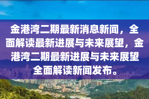 金港灣二期最新消息新聞，全面解讀最新進(jìn)展與未來(lái)展望，金港灣二期最新進(jìn)展與未來(lái)展望全面解讀新聞發(fā)布。液壓動(dòng)力機(jī)械,元件制造