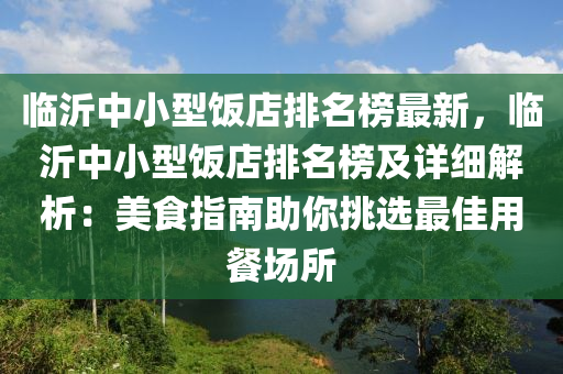 臨沂中小型飯店排名榜最新，臨沂中小型飯店排名榜及詳細解析：美食指南助你挑選最佳用餐場所液壓動力機械,元件制造