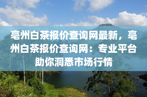 亳州白茶報(bào)價查詢網(wǎng)最新，亳州白茶報(bào)價查詢網(wǎng)：專業(yè)平臺助你洞悉市場行情液壓動力機(jī)械,元件制造