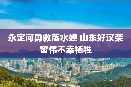 永定河勇救落水娃 山東好漢欒留偉不幸犧牲液壓動力機(jī)械,元件制造