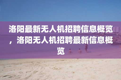 洛陽最新無人機招聘信息概覽，洛陽無人機招聘最新信息概覽液壓動力機械,元件制造