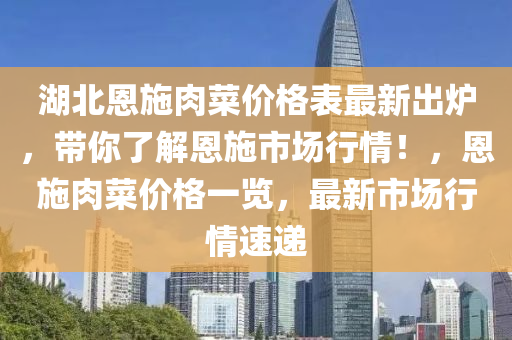 湖北恩施肉菜價格表最新出爐，帶你了解恩施市液壓動力機(jī)械,元件制造場行情！，恩施肉菜價格一覽，最新市場行情速遞