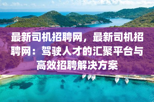 最新司機招聘網(wǎng)，最新司機招聘網(wǎng)：駕駛?cè)瞬诺膮R聚平臺與高效招聘解決方案液壓動力機械,元件制造