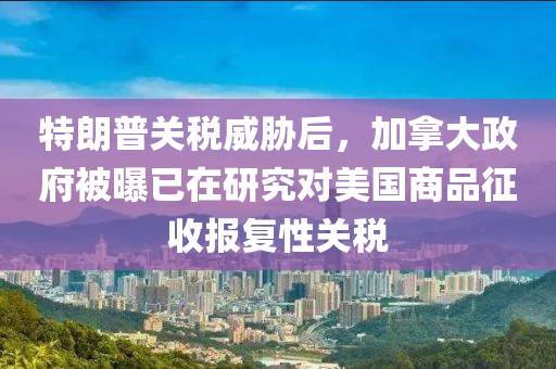 特朗普關稅威脅后，加拿大政府被曝已液壓動力機械,元件制造在研究對美國商品征收報復性關稅