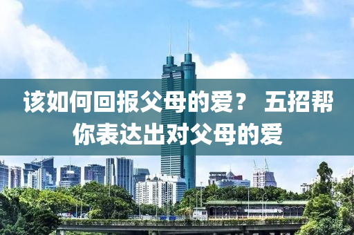 該如何回報父母的愛？ 五招幫你表達出對父母的愛液壓動力機械,元件制造