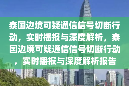 泰國邊境可疑通信信號切斷行動(dòng)，實(shí)時(shí)播報(bào)與深液壓動(dòng)力機(jī)械,元件制造度解析，泰國邊境可疑通信信號切斷行動(dòng)，實(shí)時(shí)播報(bào)與深度解析報(bào)告