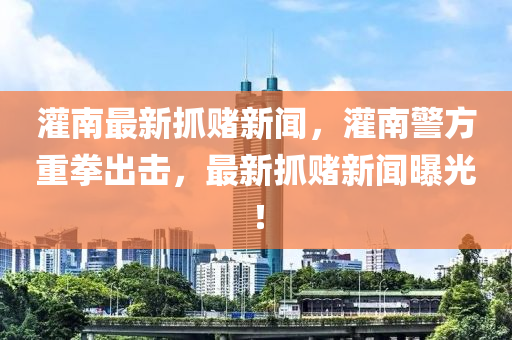 灌南最新抓賭新聞，灌南警方重拳出擊，最新抓賭新聞曝光！液壓動力機(jī)械,元件制造