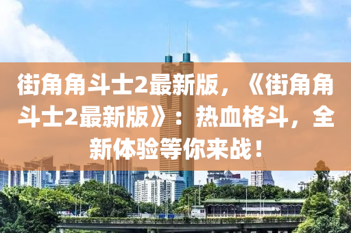 街角角斗士2最新版，《街角角斗士2最新版》：熱血格液壓動(dòng)力機(jī)械,元件制造斗，全新體驗(yàn)等你來(lái)戰(zhàn)！