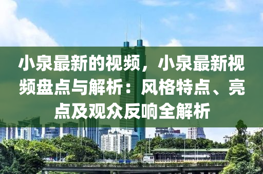 小泉最新的視頻，小泉最新視頻盤點(diǎn)與解析：風(fēng)格液壓動(dòng)力機(jī)械,元件制造特點(diǎn)、亮點(diǎn)及觀眾反響全解析