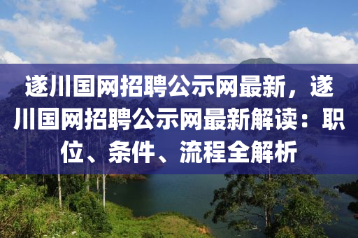 遂川國(guó)網(wǎng)招聘公示網(wǎng)最新，遂川國(guó)網(wǎng)招聘公示網(wǎng)最新解讀：職位、條件、流程全解析液壓動(dòng)力機(jī)械,元件制造