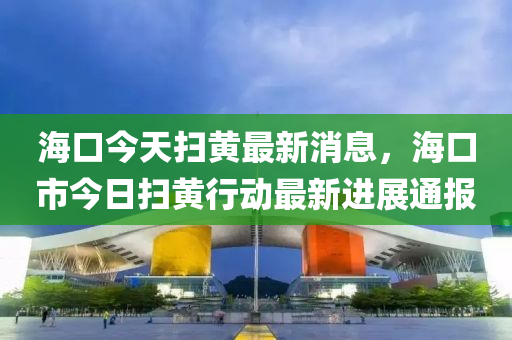 海口今天掃黃最新消息，海口市今日掃黃行動(dòng)液壓動(dòng)力機(jī)械,元件制造最新進(jìn)展通報(bào)