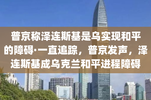 普京稱澤連斯基是烏實現(xiàn)和平的障礙·一直追蹤，普京發(fā)聲，澤連斯基成烏克蘭和平進程障礙液壓動力機械,元件制造