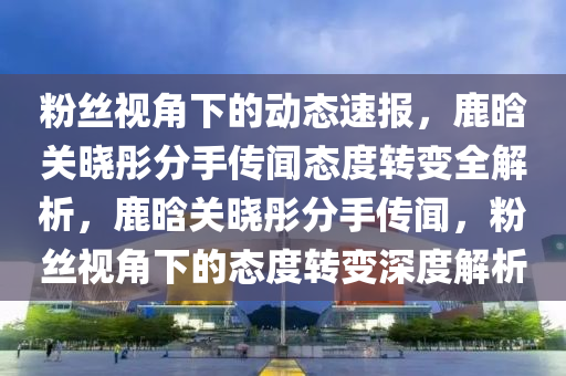 粉絲視角下的動態(tài)速報，鹿晗關曉彤分手傳聞態(tài)度轉變全解析，鹿晗關曉彤分手傳聞，粉絲視角下的態(tài)度轉變深度解析液壓動力機械,元件制造