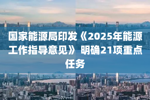 國家能源局印發(fā)《2025年能源工作指導(dǎo)意見》 明確21項(xiàng)重點(diǎn)任務(wù)液壓動(dòng)力機(jī)械,元件制造