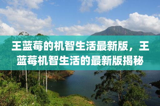 王藍莓的機智生活最新版，王藍莓機智生活的最新版揭秘液壓動力機械,元件制造