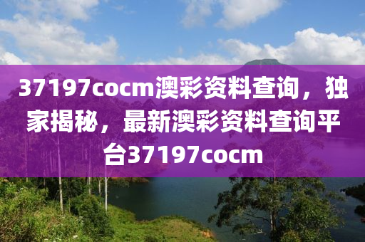 37197cocm澳彩資料查詢，獨(dú)家揭秘，最新澳彩資料查詢平臺37197cocm液壓動力機(jī)械,元件制造