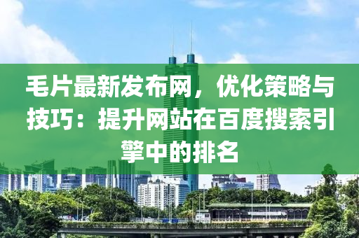 毛片最新發(fā)布網(wǎng)，優(yōu)化策略與技巧：提升網(wǎng)站在百度搜索引擎中的排名