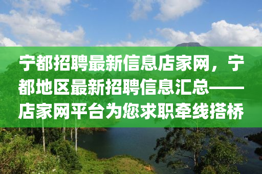 寧都招聘最新信息店家網(wǎng)，寧都地區(qū)最新招聘信息匯總——店家網(wǎng)平臺(tái)為您求職牽線搭橋