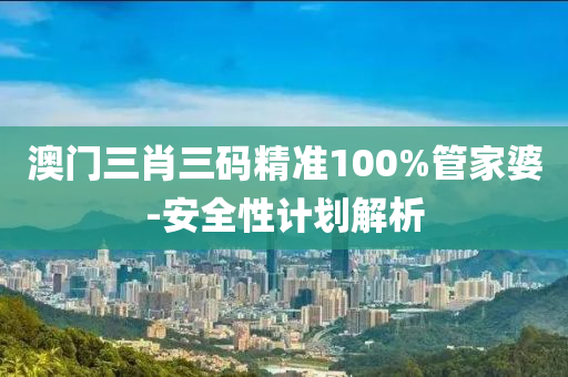 澳門三肖三碼精準(zhǔn)100%管家婆-安全性計劃解析