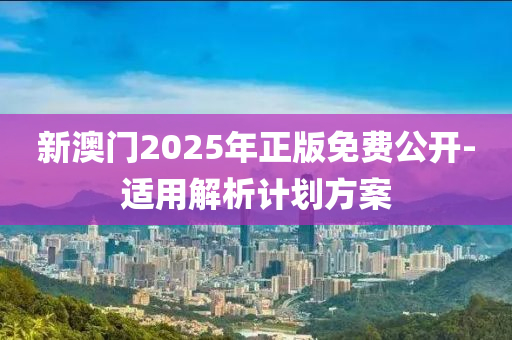 新澳門(mén)2025年正版免費(fèi)公開(kāi)-適用解析計(jì)劃方案