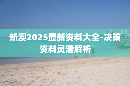 新澳2025最新資料大全-決策資料靈活解析