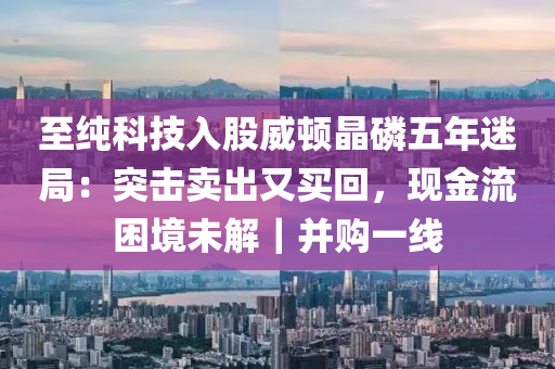 至純科技液壓動力機械,元件制造入股威頓晶磷五年迷局：突擊賣出又買回，現(xiàn)金流困境未解｜并購一線