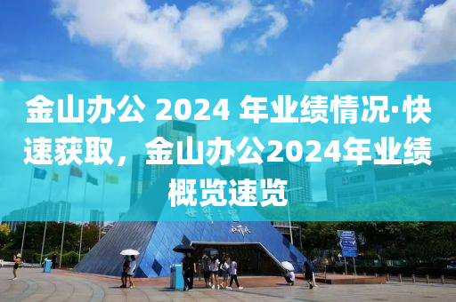 金山辦公 2024 年業(yè)績情況·快速獲取，金山辦公2024年業(yè)績概覽速覽液壓動力機械,元件制造