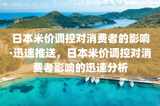 日本米價調控對消費者的影響·迅速推送，日本米價調控對消費者影響的迅速分析液壓動力機械,元件制造