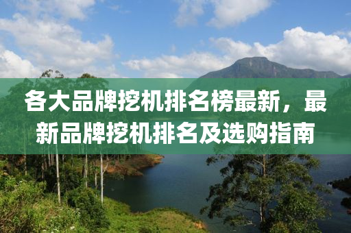 各大品牌挖機排名榜最新，最新品牌挖機排名及選購指南液壓動力機械,元件制造