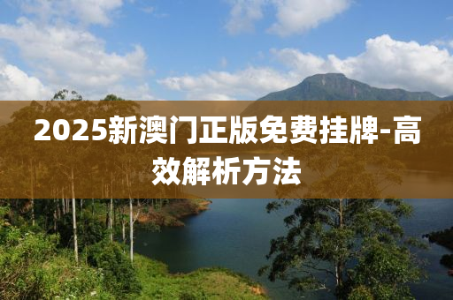 2025新澳門正版免費(fèi)掛牌-高效解析方法