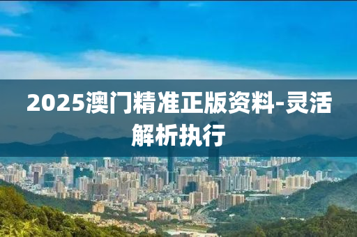 2025澳門精準正版資料-靈活解析執(zhí)行