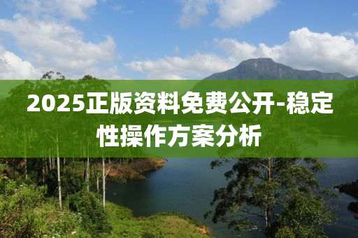 2025正版資料免費(fèi)公開-穩(wěn)定性操作方案分析