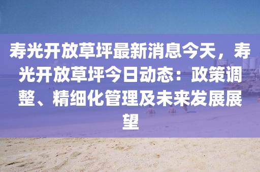 壽光開放草坪最新消息今天，壽光開放草坪今日動態(tài)：政策調(diào)整、精細(xì)化管理及未來發(fā)展展望